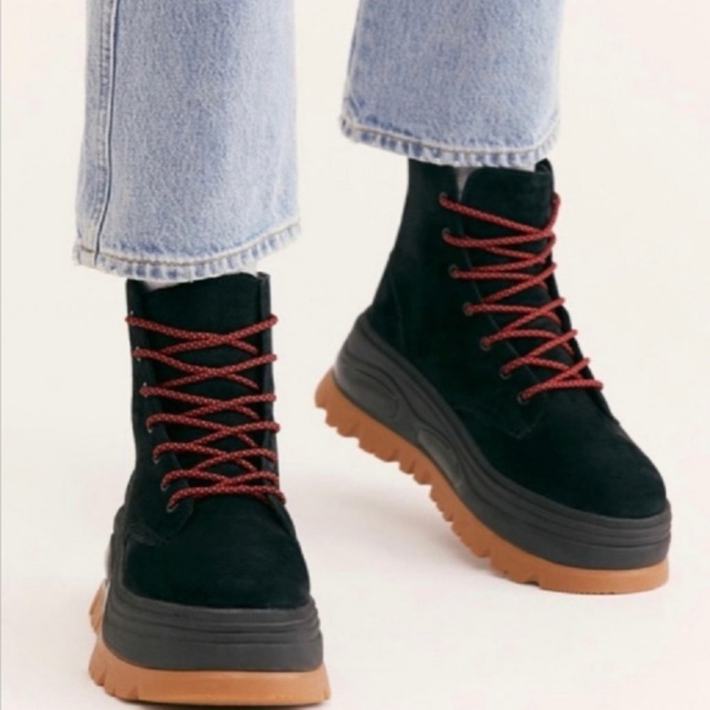 Free People x Coolway Collab Grove Suede Platform Boot Size 6